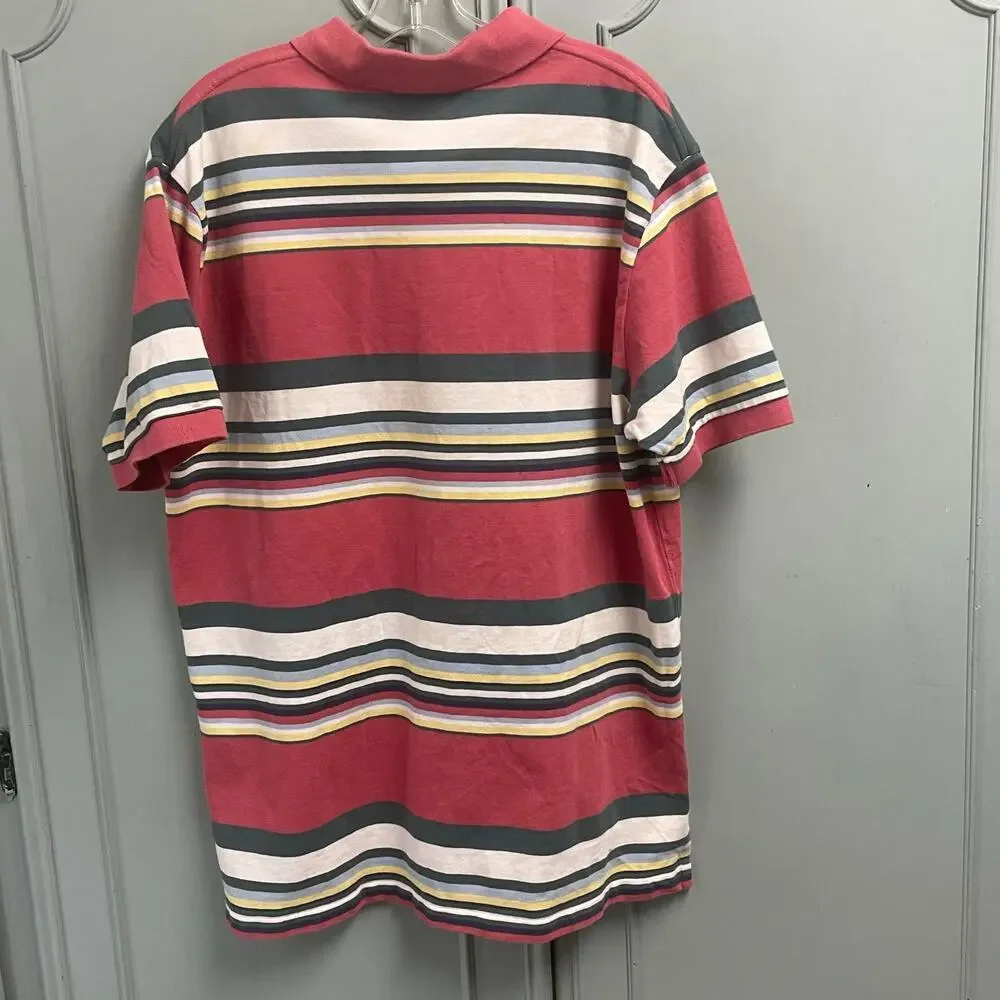 Ralph Lauren Polo Shirt Mens Size XL Striped Short Sleeve Casual Preppy